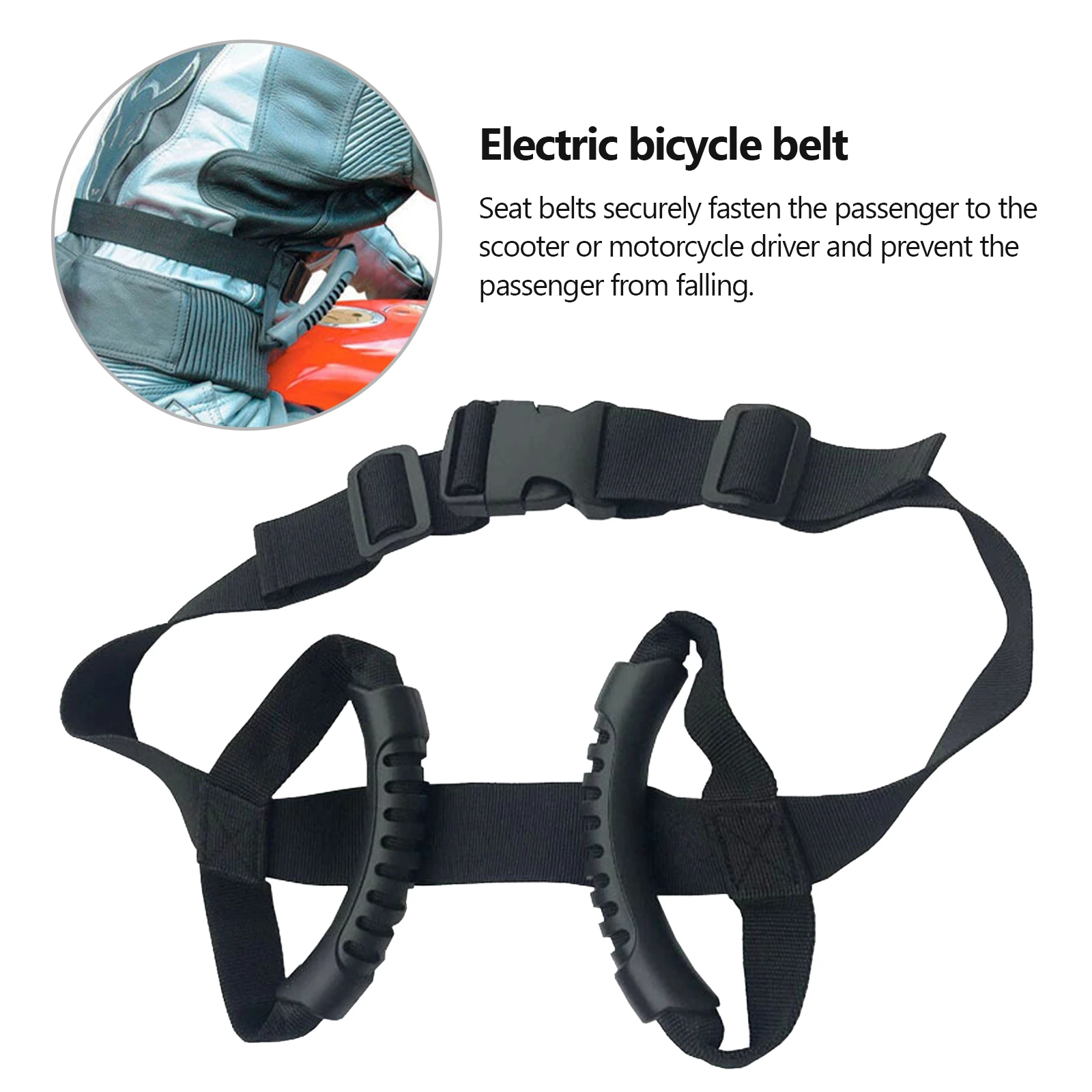 Safety Belt For Motorcycle And Scooter, Adjustable Grab Handle Children