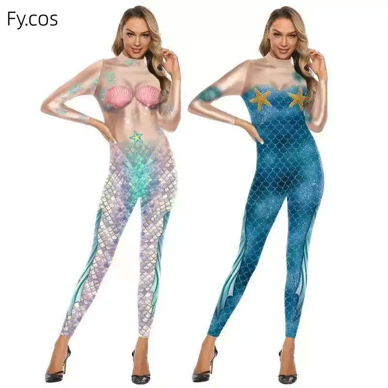 

New 3D Print Adult Kids Party Performance Dance Cosplay Mermaid Costume Suit Bodysuit mermaid jumpsuit woman One-piece suit