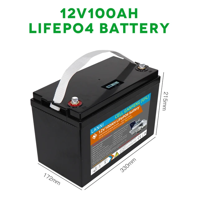 Deep cycle 12V 100Ah LiFePO4 Lithium Battery 12.8v Lithium ion