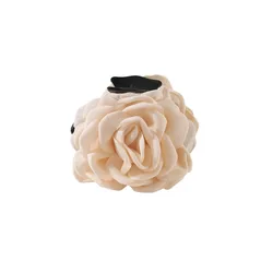 Elegant French Camellia Satin Hair Claw Clip - Romantic Solid Color Hair Accessory (4)