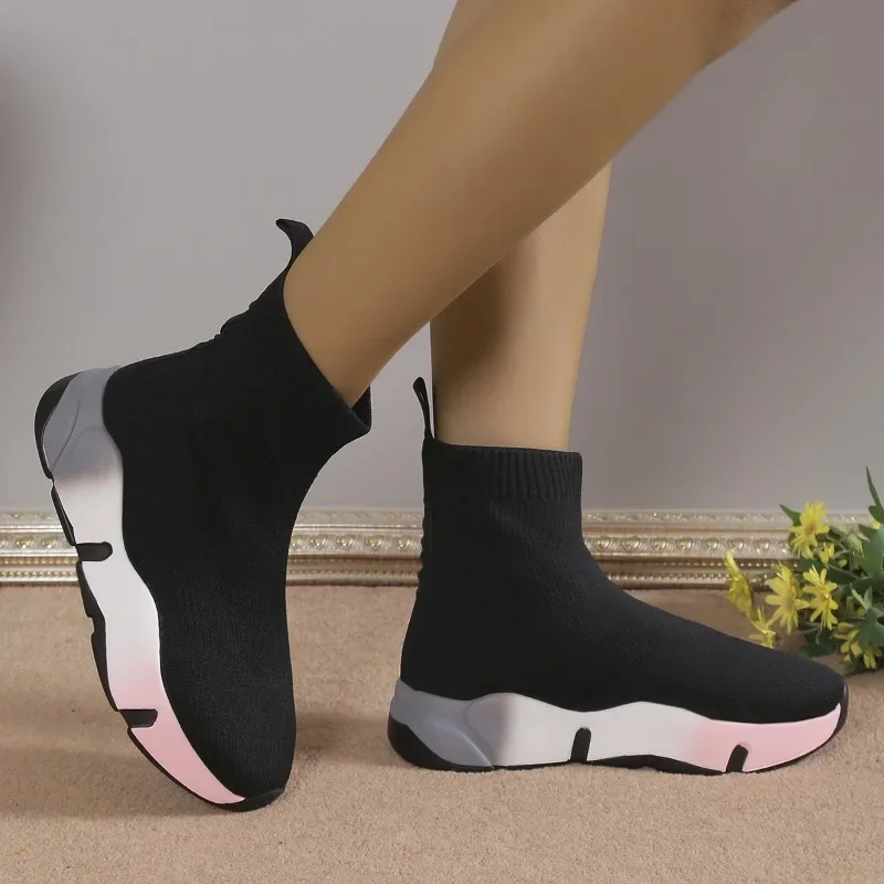 2023 High Quality Shoes for Women Slip-on Women's Boots Fashion Round Toe Daily Boots Women Hot Sale Platform Ankle Boots