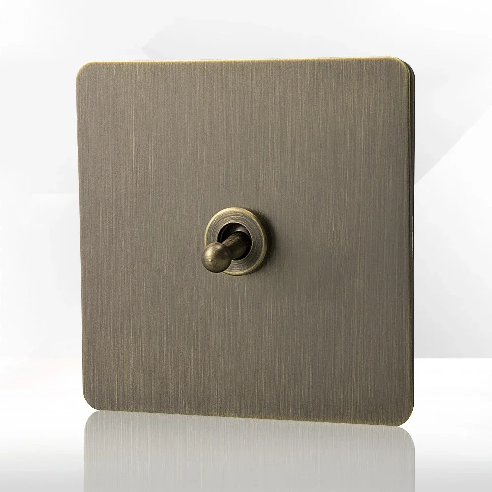 Parede Alternância Interruptor de Luz Soquete Painel de Metal Retro ue Antigo Aço Inoxidável Alemão Carregamento do Telefone Usb 16a