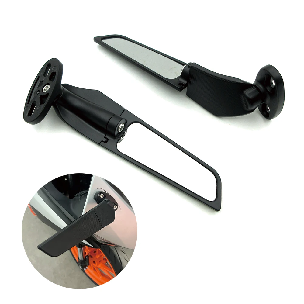 

Модифицированные мотоциклетные зеркала заднего вида, Регулируемые вращающиеся ветровые поворотные боковые крылья для Kawasaki Ninja 250 300 400 Фотообои