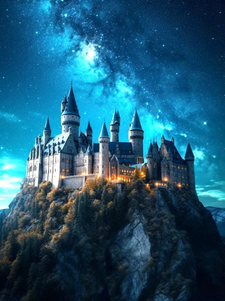 thumbnail image 1 of Pintura de diamante 5D del castillo de Hogwarts de Harry Potter, mundo mágico, punto de cruz, escuela mágica, búho, paisaje, mosaico, decoración del hogar, regalo, 1 of 5