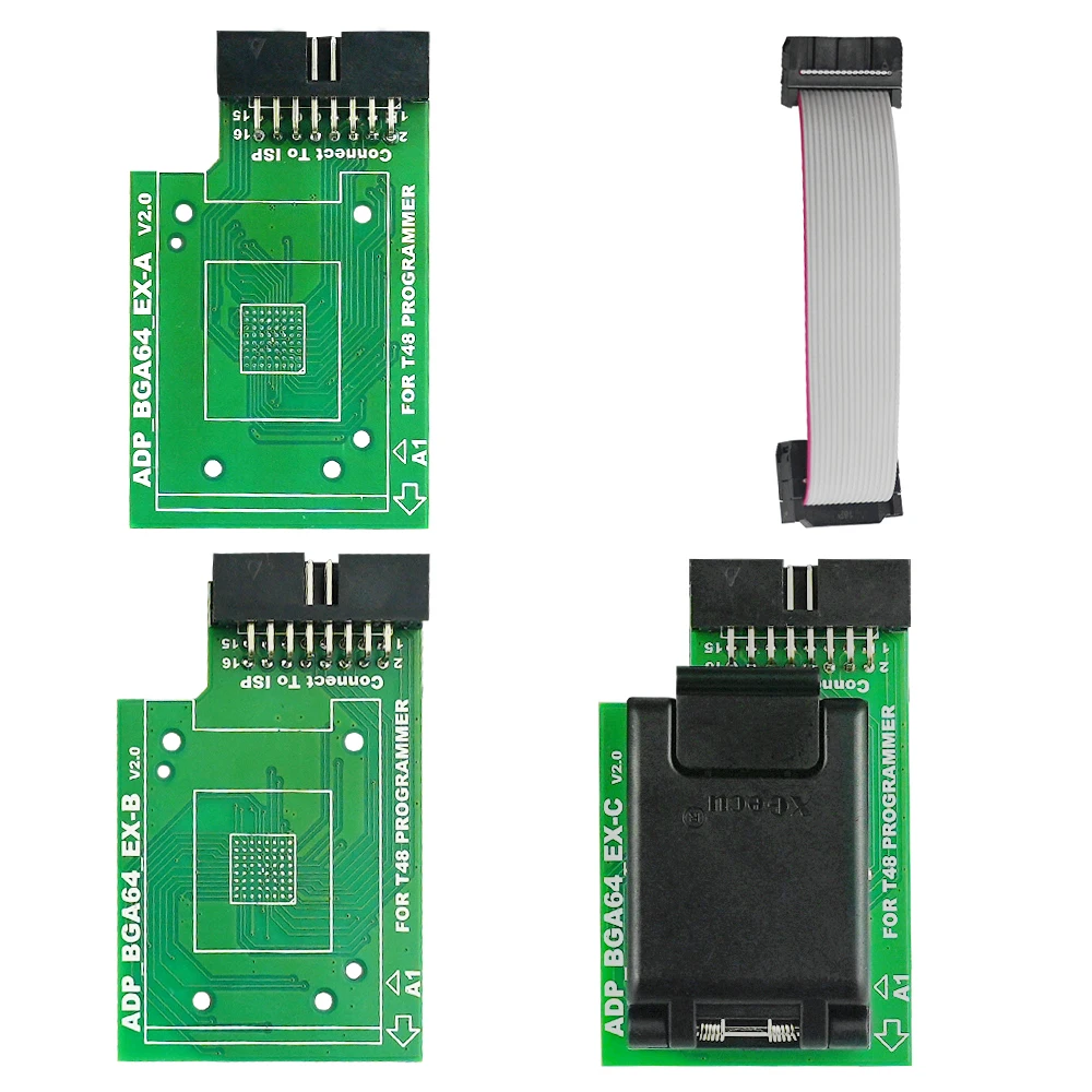 T48 프로그래머용 오리지널 BGA64 3-in-1 V2 어댑터 IC 소켓 ADP_BGA64_EX-A EX-B EX-C 업그레이드 V2.0 듀얼 헤드 프로브 홀더