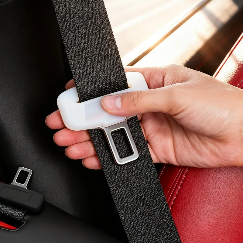 Silicone Seat Belt Buckle Cover Universal Anti-Scratch & Anti-Rattle Buckle Protector for Car Interior Soft Protective Cover Set