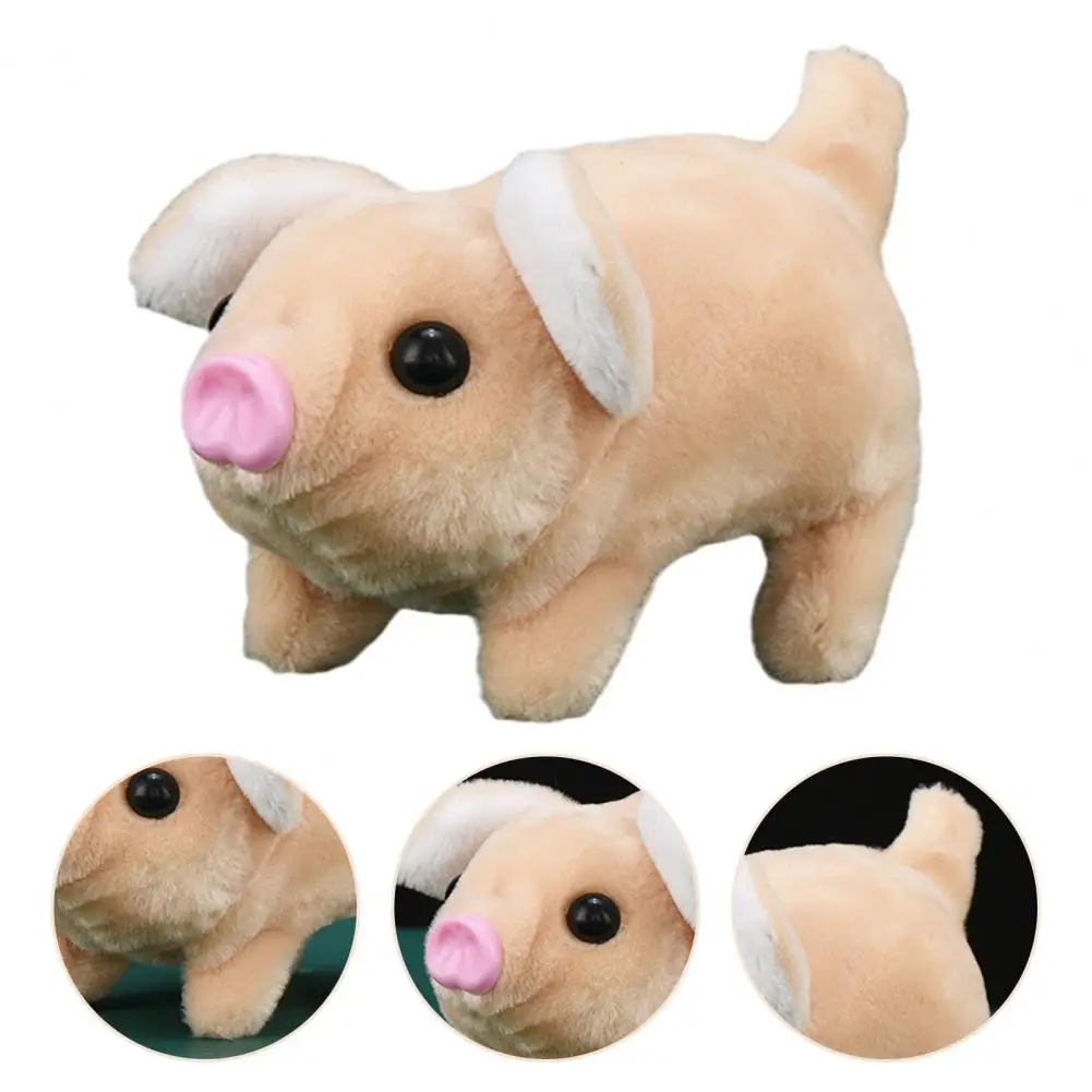 Simulation Walking Piggy Electronic Pet Plush Toy Pig Plushies Twitch Nose Tail Wagging Stuffed Animal Doll for Baby Gift