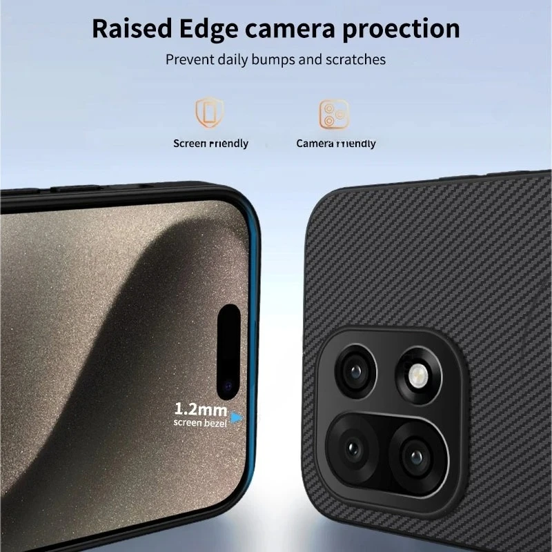 Premium Carbon Fiber Soft TPU Shockproof Case with MagSafe and Lens Protection