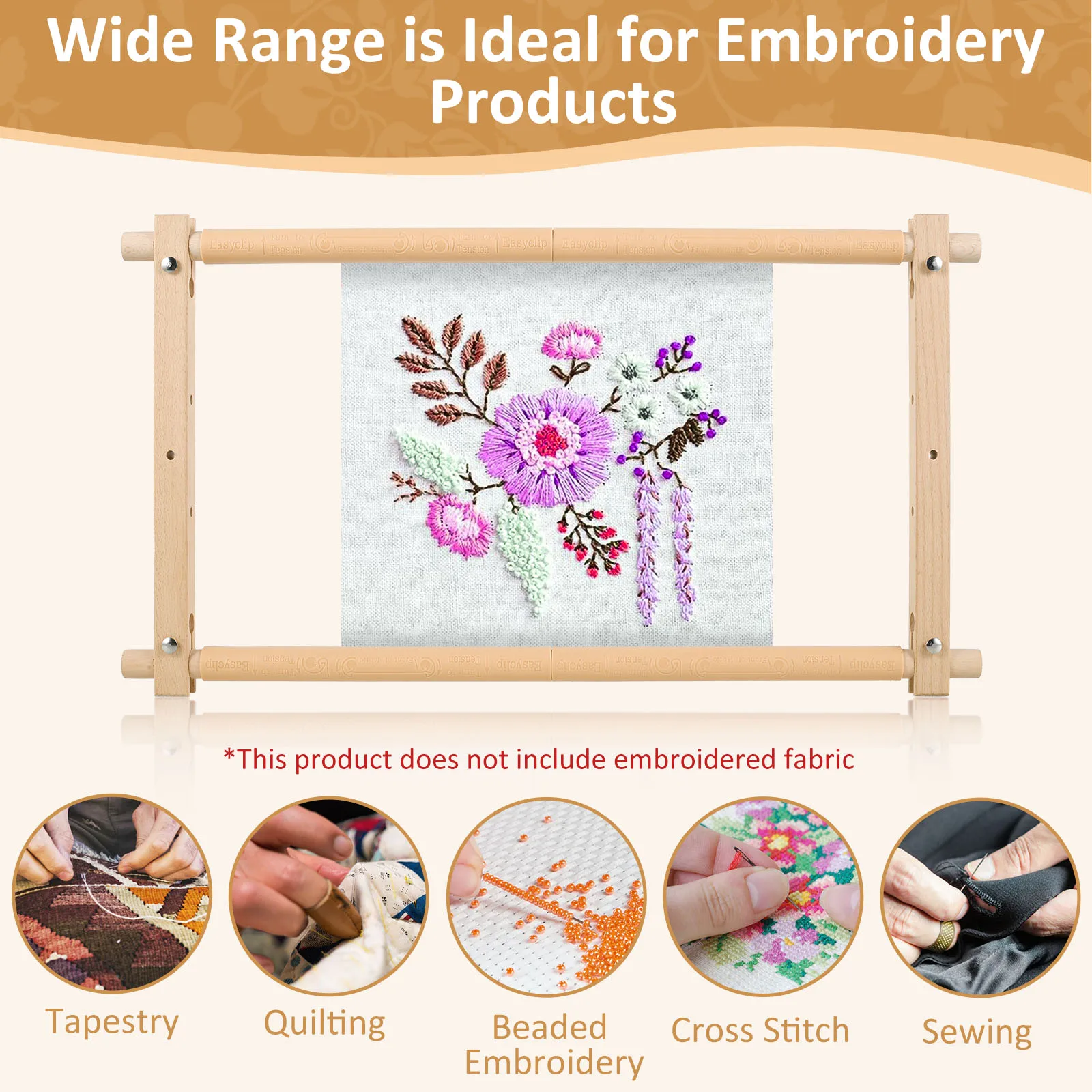 Embroidery Frame Needlepoint Embroidery Tapestry Scroll Frame Square Shape  Wood Cross Stitch Frame For Stitching Sewing Craft - AliExpress