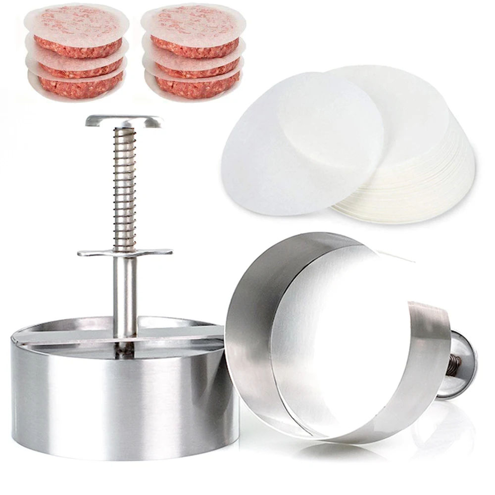 Hamburger Press Burger Patty Maker 304 Stainless Steel Pork Beef Burgers Manual Press Mold for Grill Griddle Meat Tool