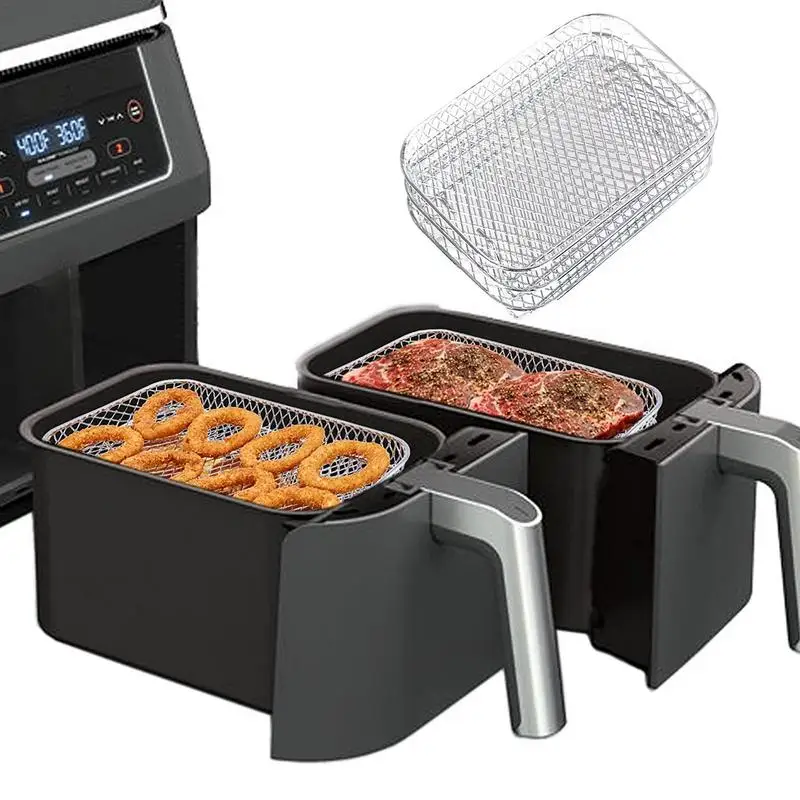 

Air Fryer Rack For Dual Air Fryers Roasting Rack Compatible With Most Air Fryer Stainless Steel Stackable Dehydrator Rack Tools