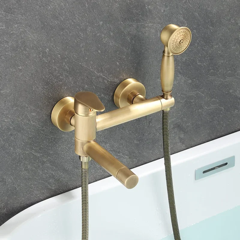 Description Picture 2 of itemBathtub Shower Set Wall Mounted Antique Bronze Rotatable Bathtub ,Bidet Faucet  Bathroom Bath & Mixer Tap Brass