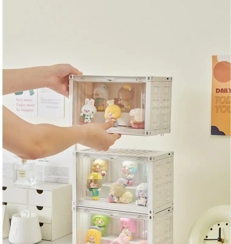 Description Picture 5 of itemContainer Blind Box Storage Box Acrylic Dustproof Cabinet Household Transparent Display Stand For POP-MART Figures Organizer