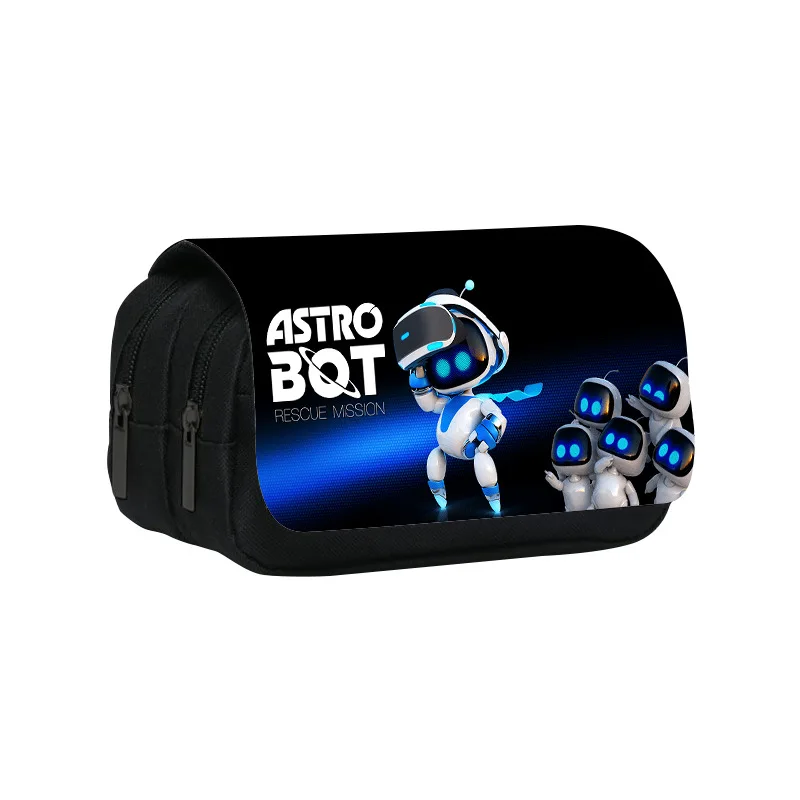 A-Astro Bot Printed Double Adams Family Elementary and Middle School Students Stationery kawaii Cartoon School Bag Mochila 5