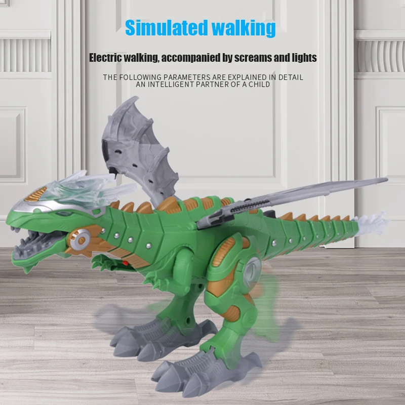 Spray Jurassic Dinosaurs Robot Mechanical Animal Model  Dragon Velociraptor Intelligent Walking Toys Gifts For Children 3