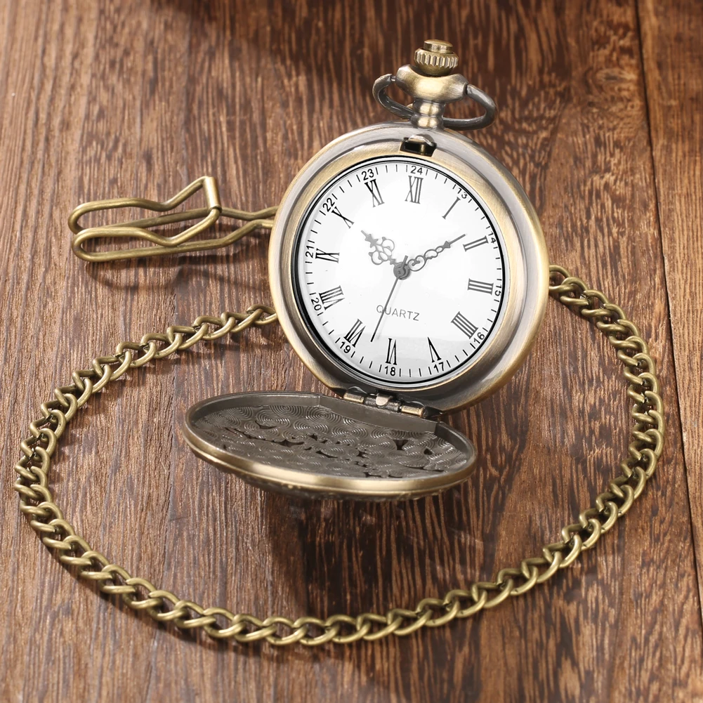 Orologi Da Taschino Steampunk Bronzo Collana Catena Quarzo Uomo - Foto 6