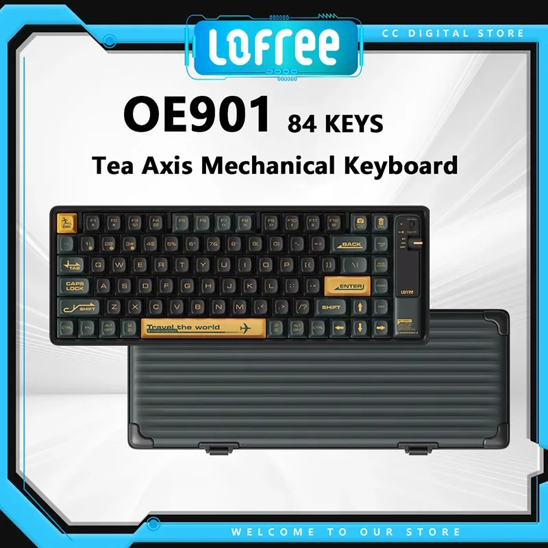 Lofree Portable Tea Axis Mechanical Keyboard 84 Keys Suitable for Bluetooth Wireless Ipad Game Office Dual-use Computer Notebook