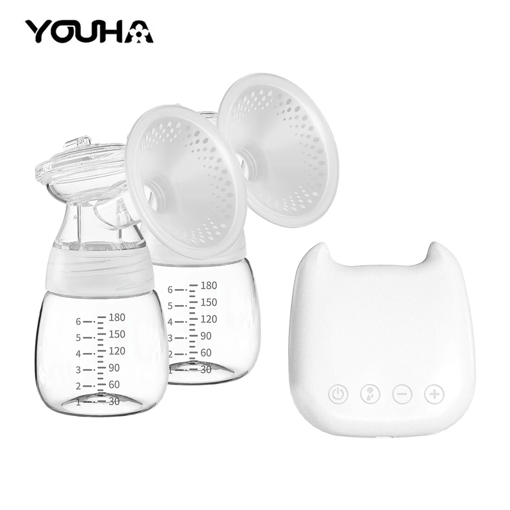 Electric Breast Pump Automatic Double Breast Pump Set Comfort Breastfeeding Milk Collector Milk Puller for Home Office BPA-free