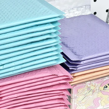 10Pcs Color Bubble Bag Ziplock Bag Foam Lining Packaging Express Bag Gift Storage Soft Cushion Transport Packaging Express Bag