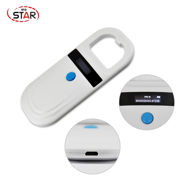 Pet Microchip Scanner FDX-B Glass Chip Tag Reader Read Only Scanner 134.2KHz Animal RFID Reader 125kHz Pet ID Cat Dog Microchip Scanner pet microchip scanner