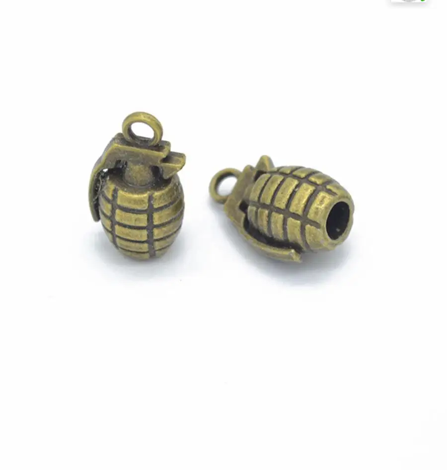 20Pcs 23*13mm Silver Color Hand Grenades Charms Bombs Pendant Making Metal Necklaces Men Gift Jewelry Accessories F0326