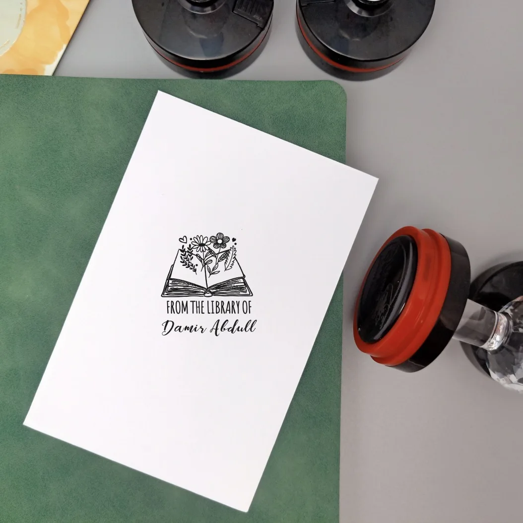 from The Library of | Ex Libris | Mountain Book Stamp | This Book Belongs  to Personalized Library Stamp | Custom Library Stamp | Monogram Rubber