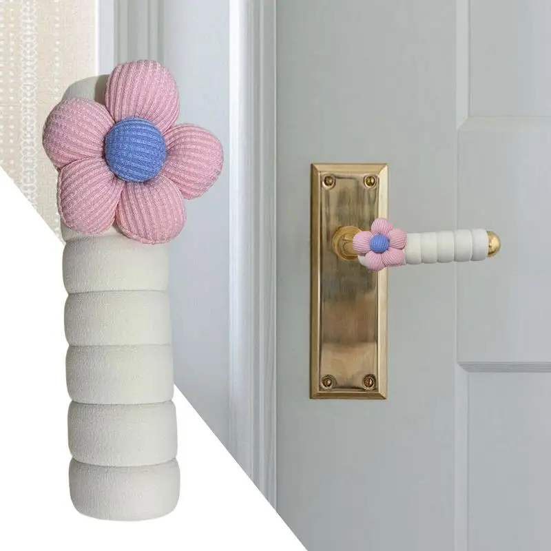 Toddler Door Knob Cover Flower Doorknob Cushion Winter Anti-static Doorknob Covers Cute Cartoon Decoration Protective Sheath For