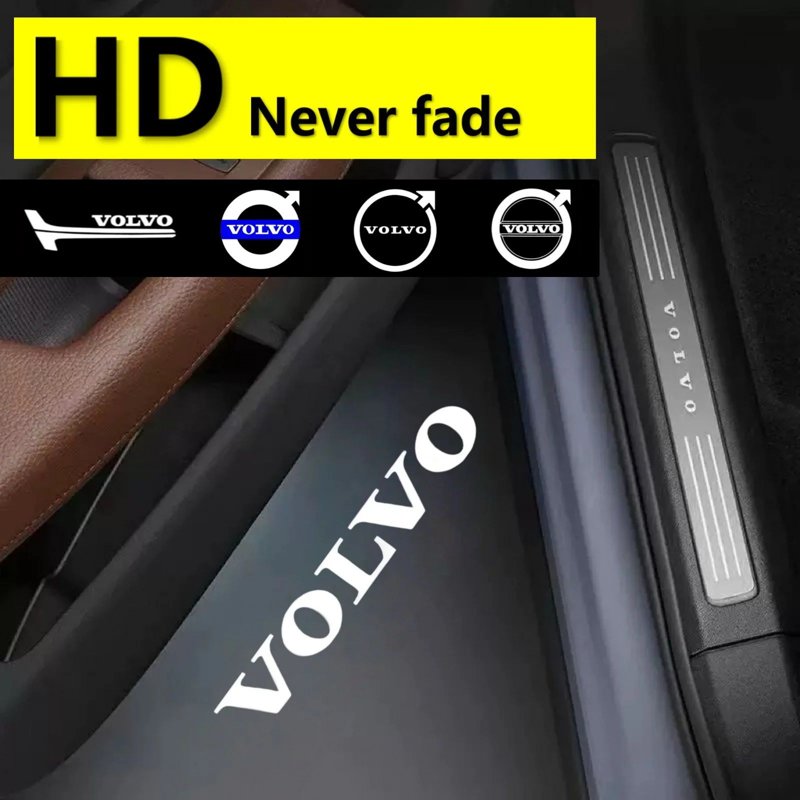 볼보 R디자인 XC40 XC90 XC60 S90 S60 S80 V40 V90 V60 악세사리 차량 도어 라이트 LED 웰컴 레이저 프로젝터 로고 램프 2개