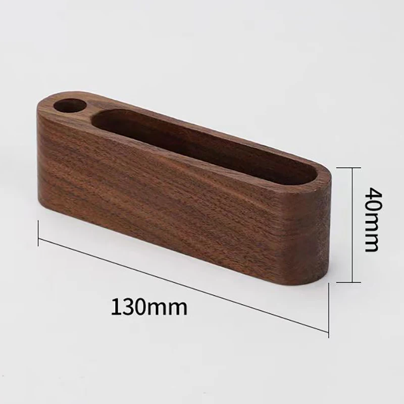 Card Display Stand Wooden Business Card Holder with Pen Slot for Office Desk