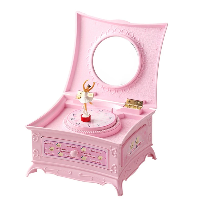 Elegant Classic Rotating Ballerina Music Box with Drawer Hand Crank Music Jewelry Box Perfect Christmas Gift for Girls 6