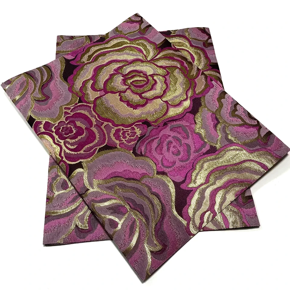 Elegant 3D Floral Headtie Gift Set 2pcs -2.5 Yards African Gele and Ipele for Nigerian Wedding, Anniversary,Celebration TXH-15-1 4