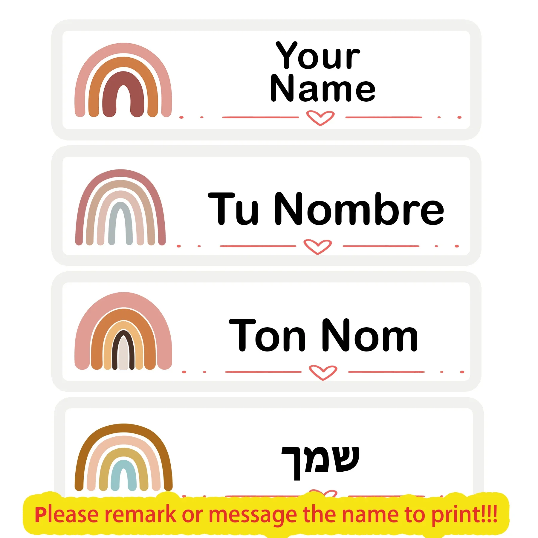 80 adet Özel Su Geçirmez Isim Çıkartmaları Etiketleri Kızlar için Gökkuşağı Wattle Şişeleri, Sırt Çantaları, Okul Malzemeleri için Kişiselleştirilmiş Etiketler