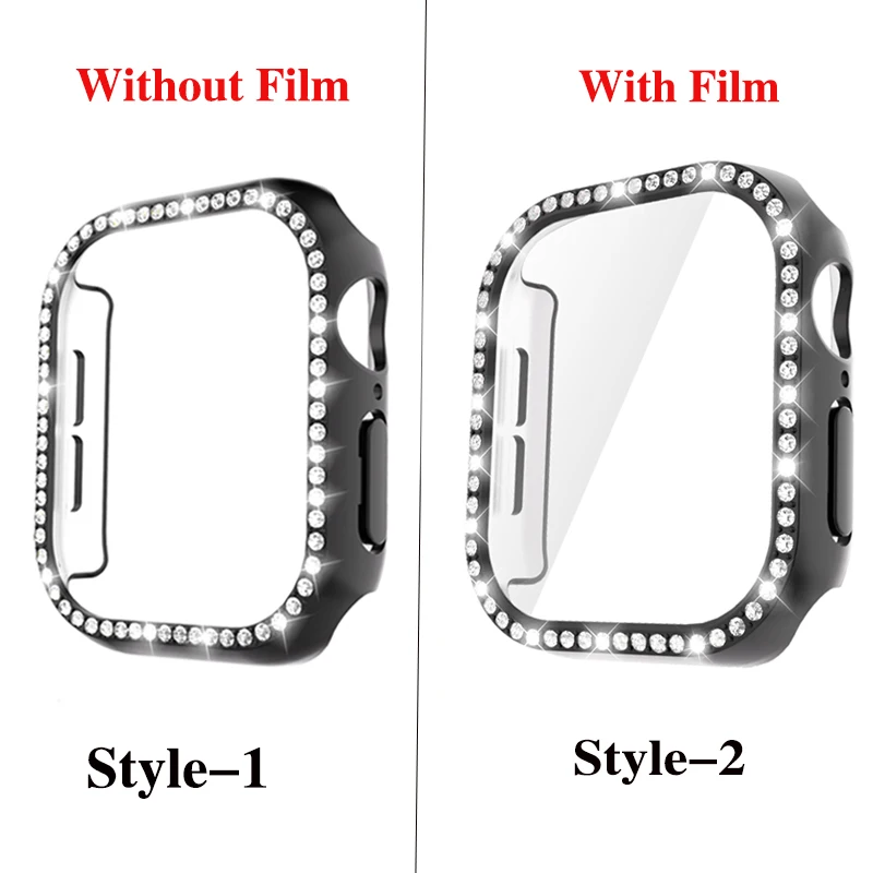 Diamond Glass Apple Watch Bling Bumper Protector Case