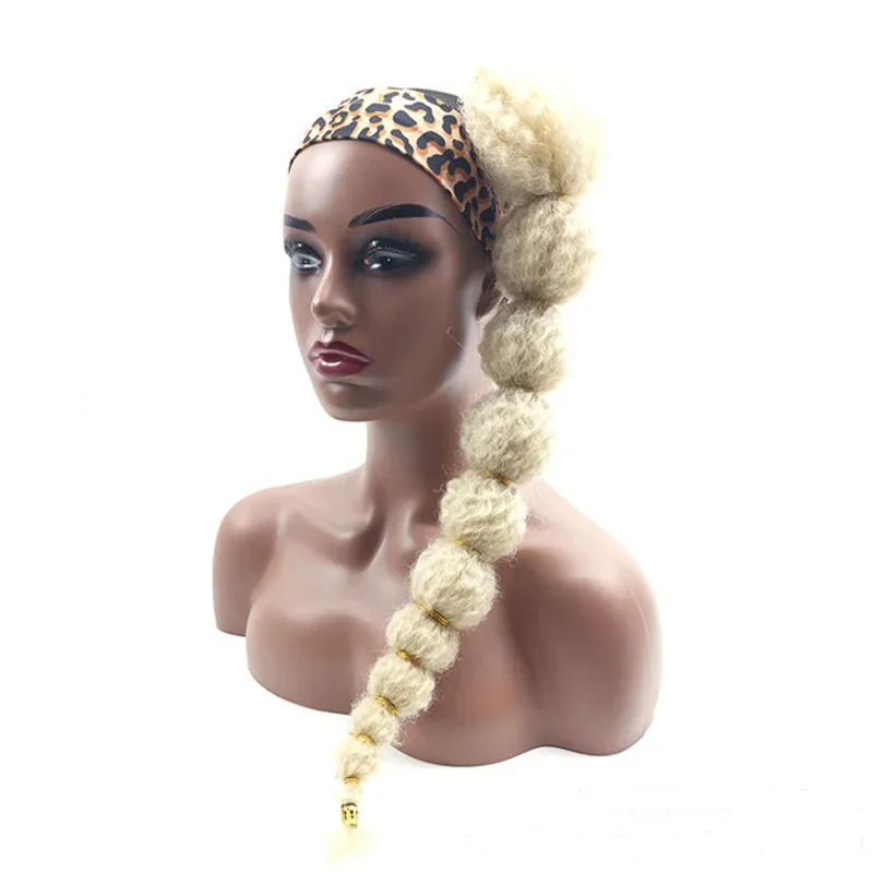 

Afro Lantern braided drawstring ponytail hair extension kids braided ponytail with beads for black