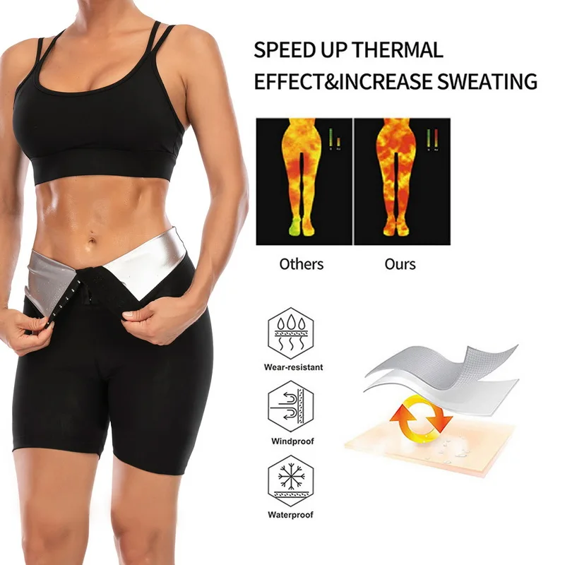 girdles Women Thermo Body Shaper Slimming Pants Silver Coating Weight Loss Waist Trainer Fat Burning Sweat Sauna Capris Leggings Shapers tummy tucker for women