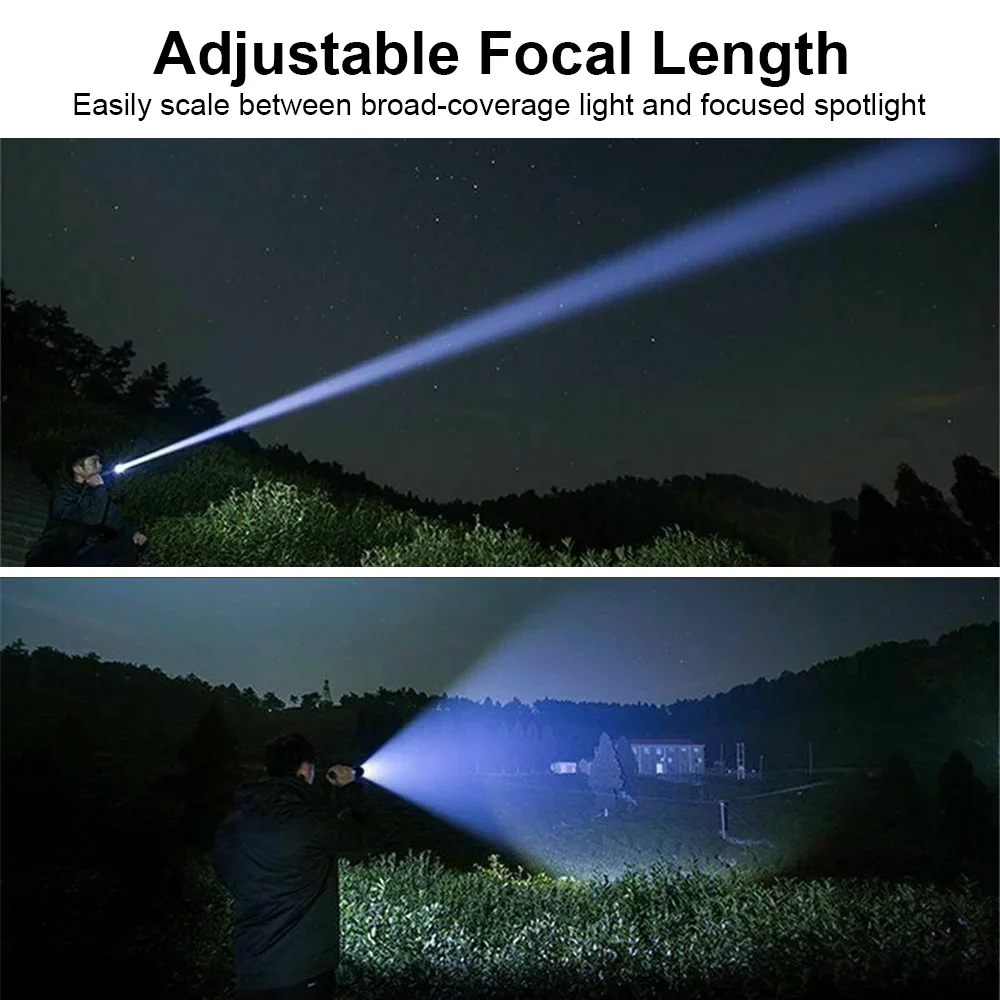 Most Powerful 99000000LM LED Military Torch USB Rechargeable Tactical Flashlight - 4
