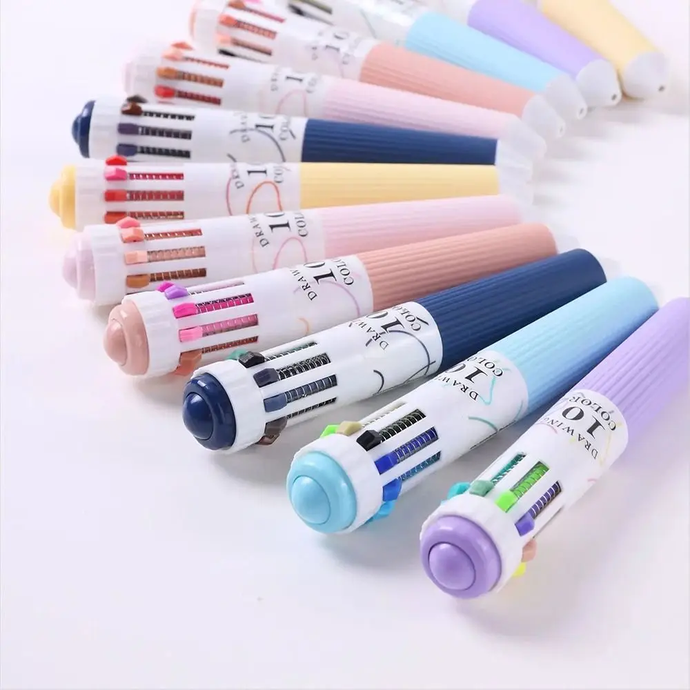 Kit De 60 Stylos à Bille Multicolores – 10 Couleurs Par Stylo, Pointe 0,8 Mm Rétractable, Idéal Pour Dessin Et Prise De Notes
