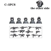  Ghost Commando Special Forces Building Blocks Army Soldier Figures Military Weapon Gun Bricks Accessories Children's Toy D347 