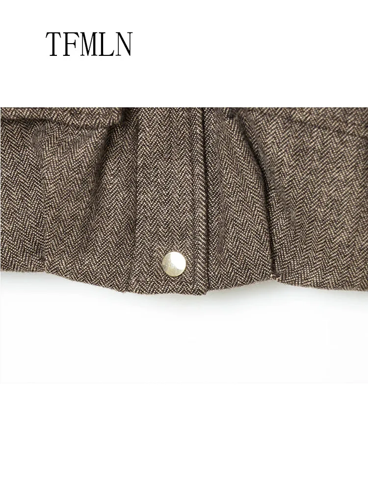 Oversize Causal Bomber Jackets For Women 2025 Autumn Winter Retro Loose Stand Collar Pockets Coats Zipper High Street Outwear