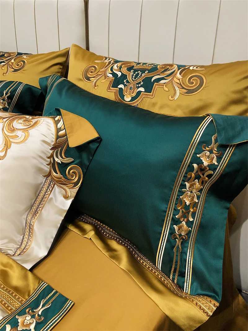 Waliicorners Quilt Cover Set Bed Linen Bedspread Pillowcases High Precision Vintage Silk Brocade Egyptian Cotton Gold Embroidered Bedding Set 21 S17cf3ab0efba4f1aa8fe5a2c2094f7f9G