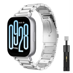 Premium Stainless Steel Adjustable Strap for Smart Watches - Elegant Metal Bracelet Band, Sport Edition (Silver and tool)