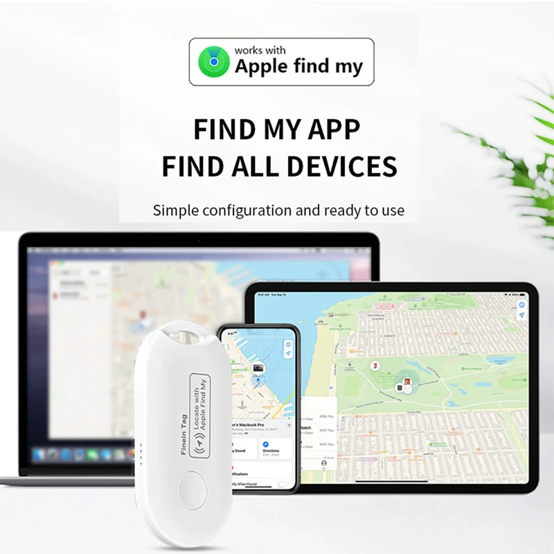 4PCS Bluetooth Tracker Works With Apple Find My Keys Finder and Item Tracker Tags MFI Certification for Car Keys and Phones Bags