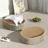 Oval Shaped Scratch Pad For Cats Sisal Scratching Cat Bed Multipurpose Pet Sleeping Mat Wear-Resistant Cat Scratch Bed Nest