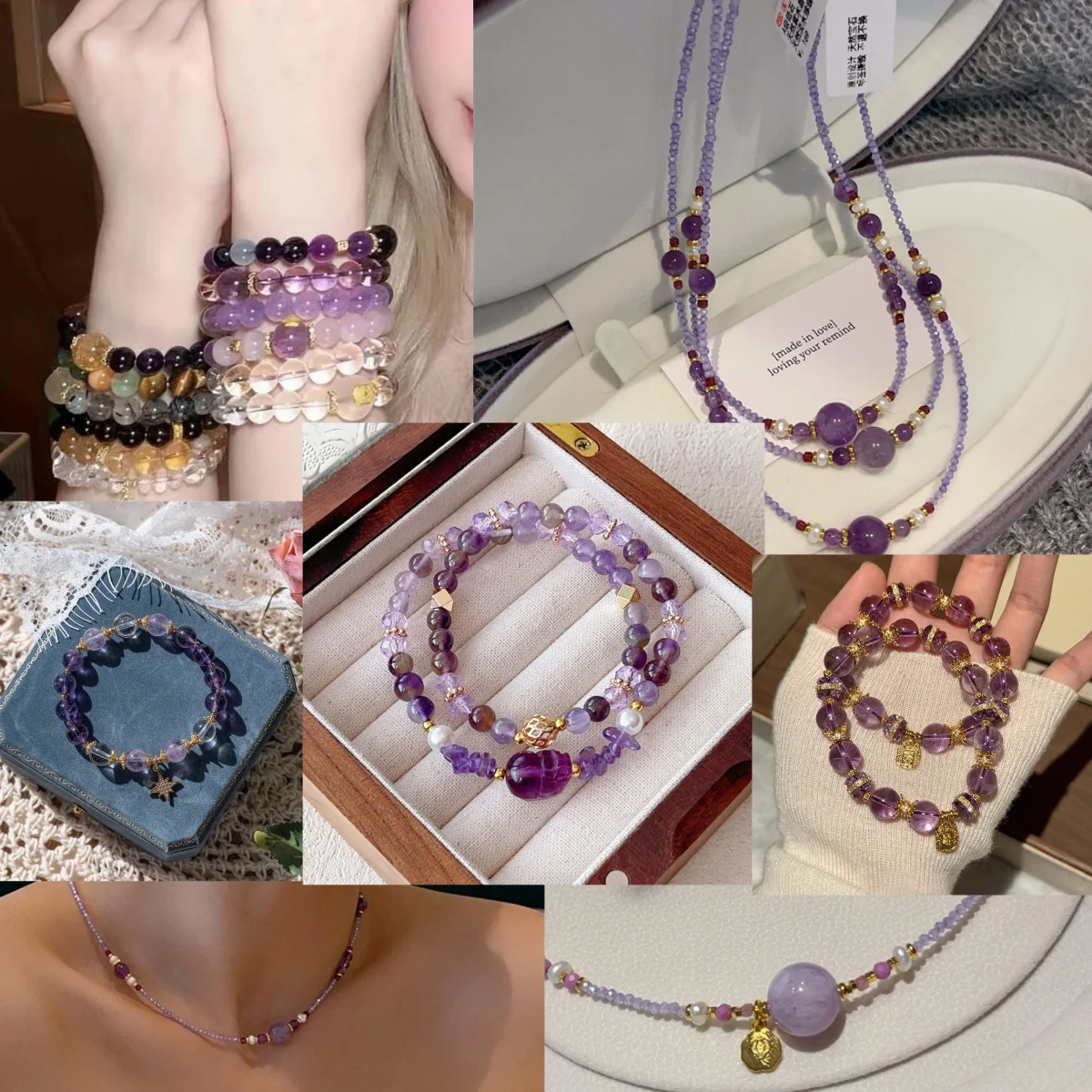 Amethysts Natural Stone Crystal Beads 6/8/10mm Round DIY Bracelet Necklace Accessroy Charms Jewelry Making Beaded
