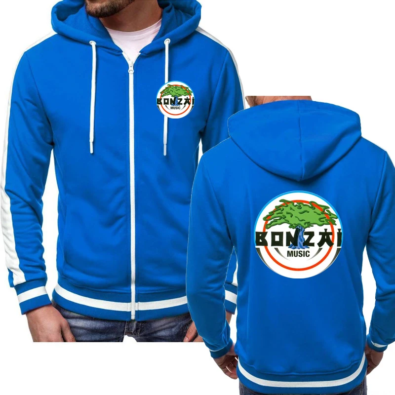 Men's Jacket Outwear Bonzai Records Music Print Sweatshirt Casual HipHop Hooded Jacket High Quality Spring Autumn Tops Outwear 3