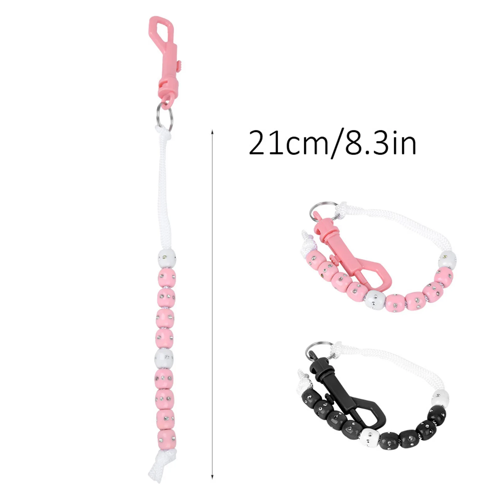 Golf Bead Chain Score Counter Nylon with Artificial Shining Stone Golf Supplies Black Pink Supplies