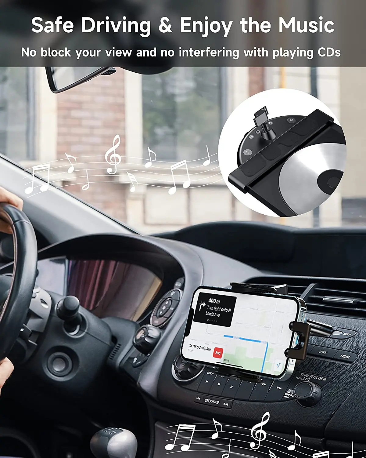 سيارة CD فتحة حامل هاتف المحمول اكسسوارات 17 مللي...