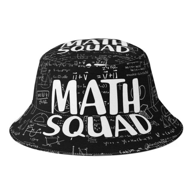 Summer Math Squad Math Lovers Math Teacher Gift Bucket Hat for Women Men  Outdoor Foldable Bob Fishing Hats Fedoras Cap