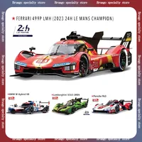 Bburago 1:43 Ferrari 499p Dust Cover 24h Le Mans Rally Champion Porsche 963 Bmw M Hybird V8 Lamborghini Sc63 Alloy Car Model Toy 1