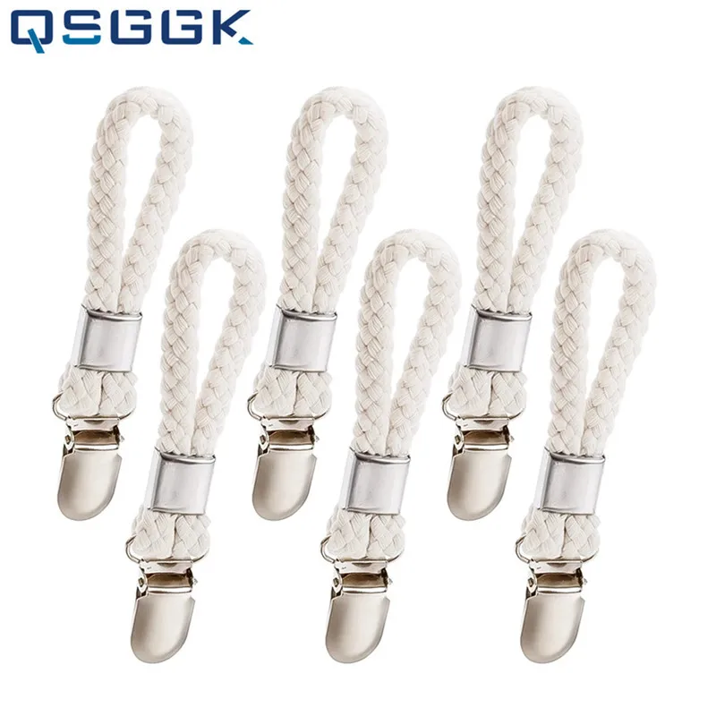 

5Pcs Cotton Weave Bathroom Towel Clips Household Multipurpose Storage Lanyard Metal Rust Prevention Clip